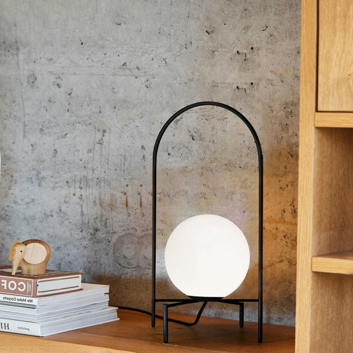 Opviq Lámpara de sobremesa de metal y cristal Blanco y Negro Opviq Lámpara de sobremesa de metal y cristal Blanco y Negro